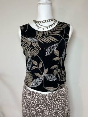 SoftWear 90s/Y2K Vintage Tropical Island Vibe Fern Vacation Resort Tank 🌿🌴